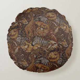 ANIMAL SAFARI JUNGLE ROUND PILLOW