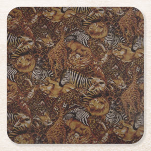 ANIMAL SAFARI JUNGLE SQUARE PAPER COASTER