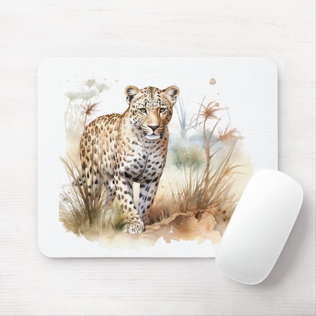 Animal Safari Leopard Mouse Pad (With Mouse)
