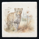Animal Safari Leopard Stone Coaster<br><div class="desc">Animal Safari Leopard</div>