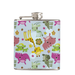 animal safari pattern hip flask