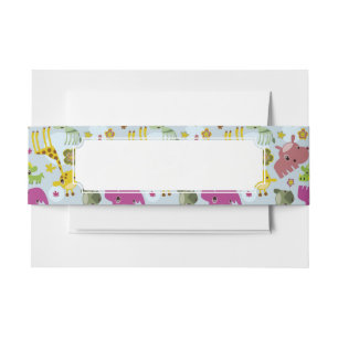 animal safari pattern invitation belly band