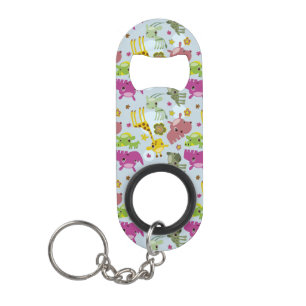 animal safari pattern keychain bottle opener