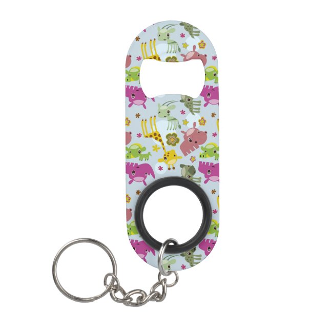 animal safari pattern keychain bottle opener (Front)