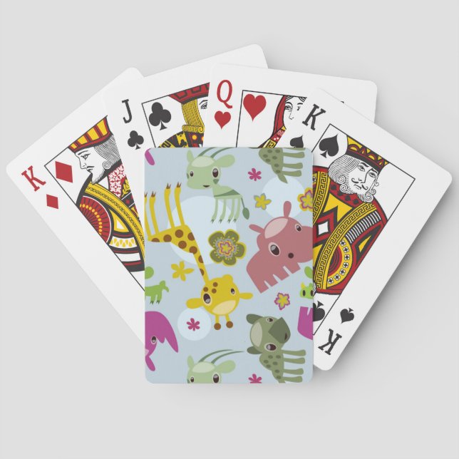 animal safari pattern playing cards (Back)