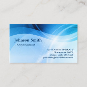 Animal Scientist - Modern Blue Creative Business Card