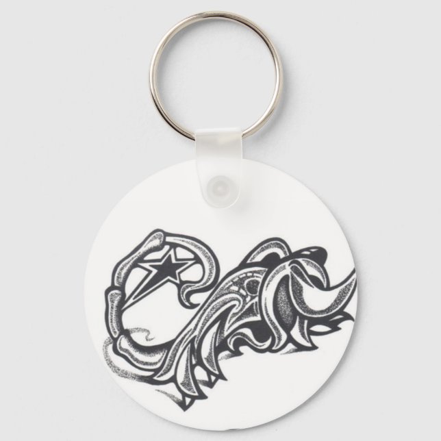 animal scorpion star tattoo keychain (Front)