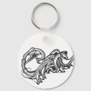 animal scorpion tribal star tattoo keychain