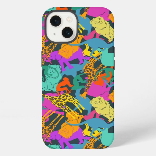 Animal Silhouettes Pattern iPhone Case (Back)