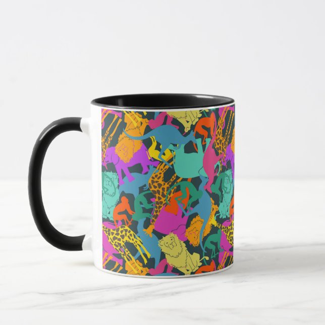 Animal Silhouettes Pattern Mug (Left)