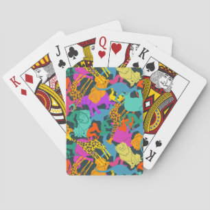Animal Silhouettes Pattern Playing Cards