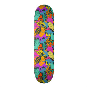 Animal Silhouettes Pattern Skateboard