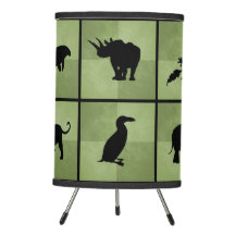 Animal silhouettes pattern wildlife moss green