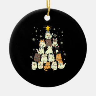 Animal Sitting in snow with Lights Christmas Santa Ceramic Ornament