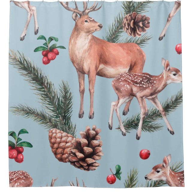animal sketch pattern with deer pine cones and twi (Front)