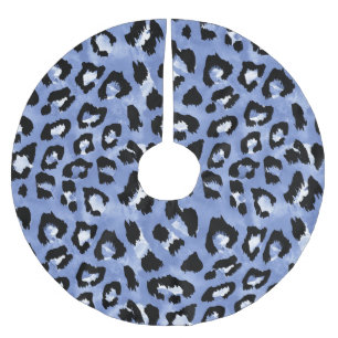 Animal Skin Allure: Watercolor Leopard Brushed Polyester Tree Skirt