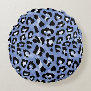 Animal Skin Allure: Watercolor Leopard Round Pillow