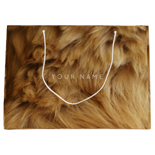Animal Skin Brown Abstract Fur Glam Dog Bear Large Gift Bag