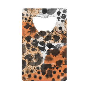 Animal skin: creative leopard pattern. credit card bottle opener