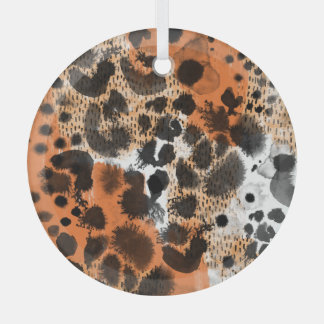 Animal skin: creative leopard pattern. glass ornament