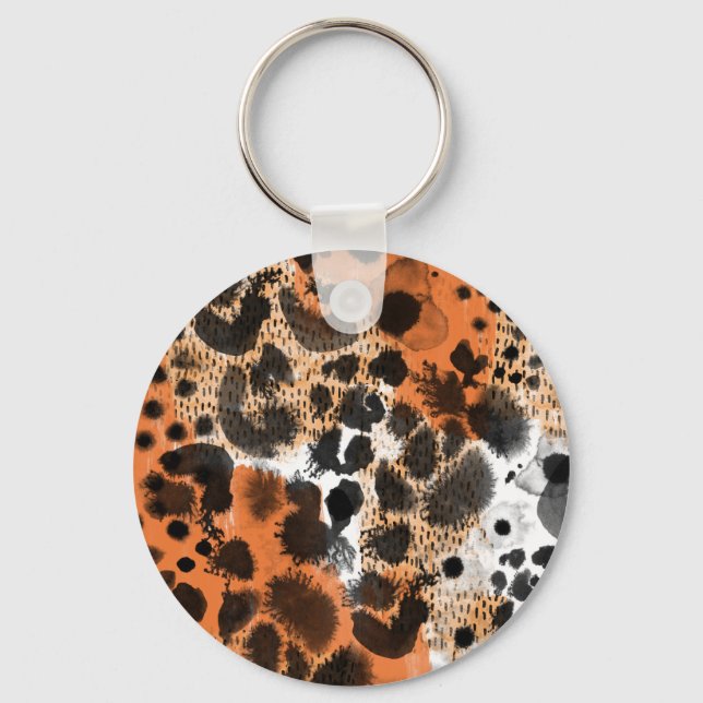 Animal skin: creative leopard pattern. keychain (Front)