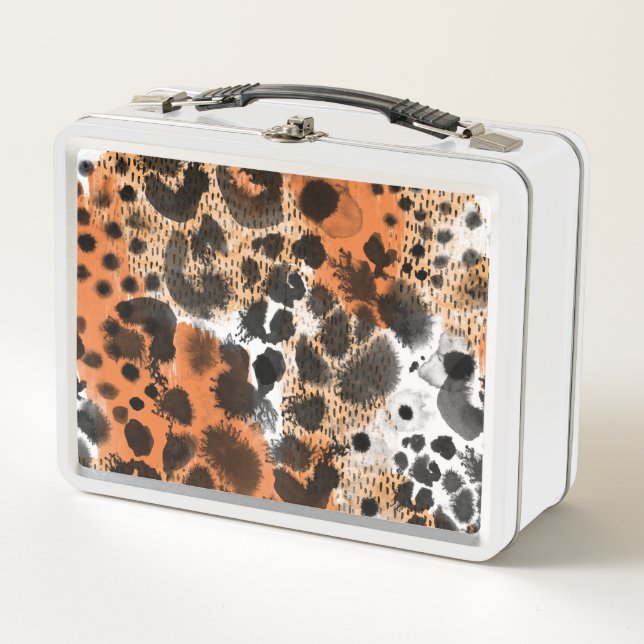 Animal skin: creative leopard pattern. metal lunch box (Front)