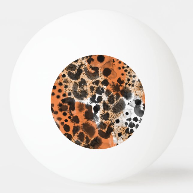 Animal skin: creative leopard pattern. ping pong ball (Front)