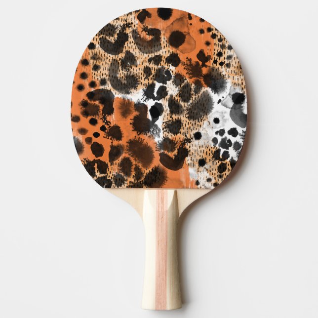 Animal skin: creative leopard pattern. ping pong paddle (Front)