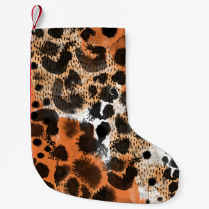 Animal skin: creative leopard pattern. small christmas stocking