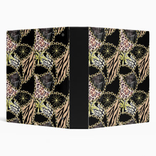 Animal skin, gold chains binder
