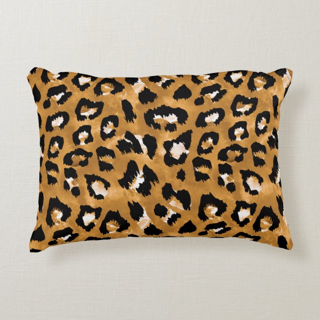 Animal skin leopard: watercolor pattern. accent pillow (Front)