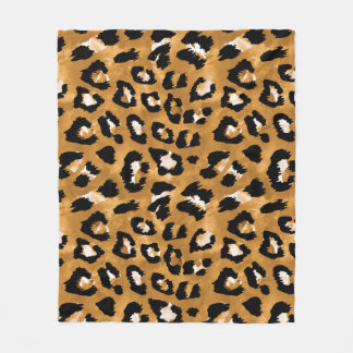 Animal skin leopard: watercolor pattern. fleece blanket