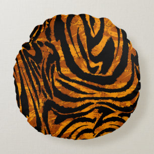 Animal Skin Pattern. The fabric Abstract with Tige Round Pillow