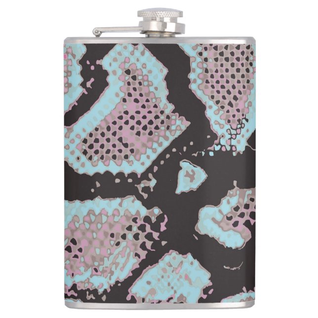 Animal skin pattern, vintage design. hip flask (Front)