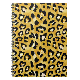 Animal Skin, Watercolor Leopard Seamless. Notebook