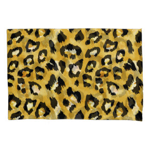 Animal Skin, Watercolor Leopard Seamless. Pillowcase