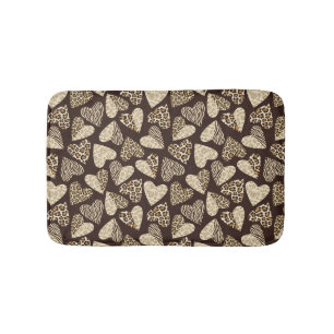 Animal skin with hearts bath mat