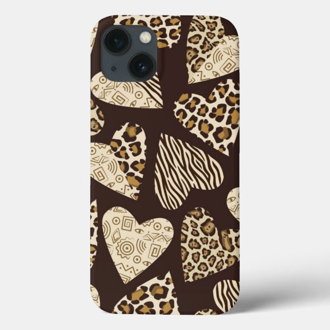 Animal skin with hearts Case-Mate iPhone case (Back)