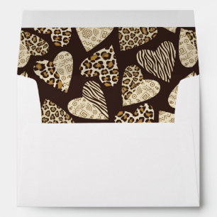 Animal skin with hearts envelopes