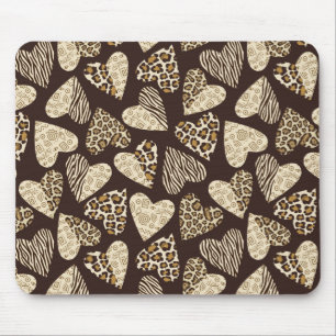 Animal skin with hearts mouse pad