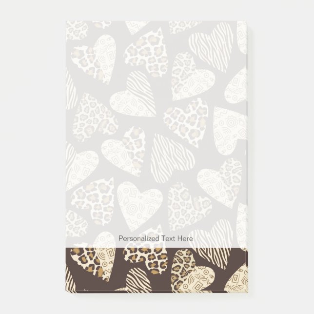 Animal skin with hearts post-it notes (Front)