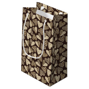 Animal skin with hearts small gift bag