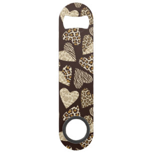Animal skin with hearts speed bottle opener