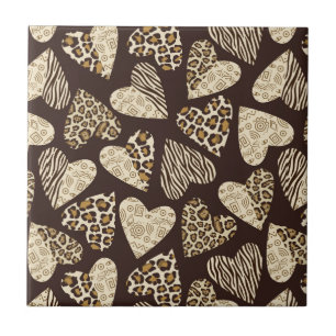 Animal skin with hearts tile