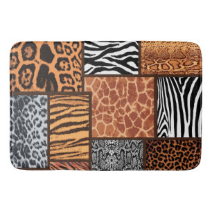 animal skins, trend 2022, leopard, tiger, zebra  t bath mat