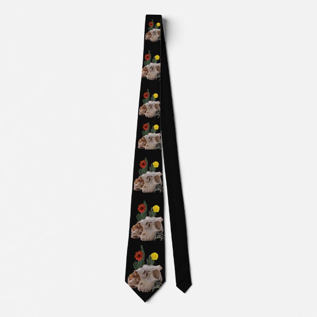 Animal Skull, Cactus, Flowers, and a Cute Spider Tie (Front)