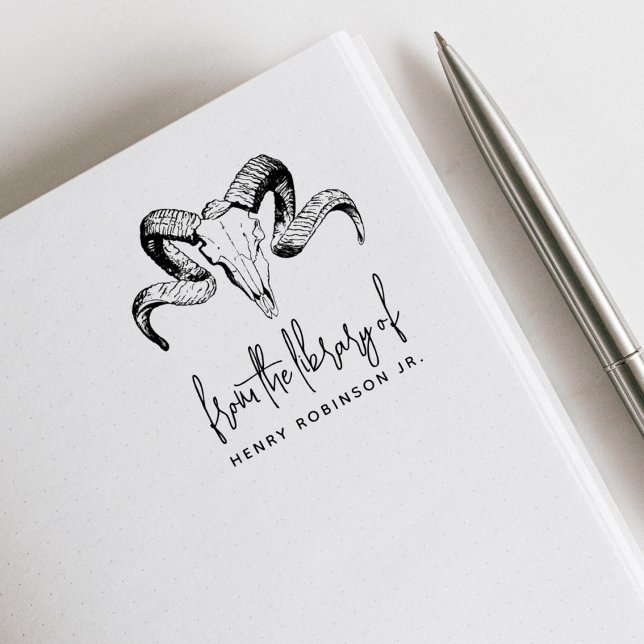 Animal Skull From The Library Of Custom Name Book Rubber Stamp (Creator Uploaded)