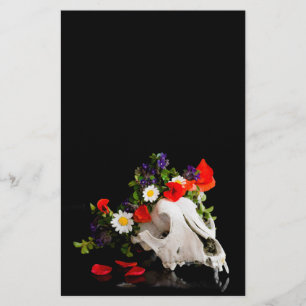 Animal skull with a wreath of wild flower flyer