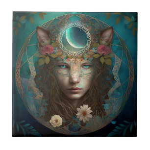 Animal Spirit Mystical Fantasy Art Tile