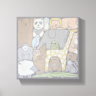 Animal Stack children's nursery/playroom art Canvas Print